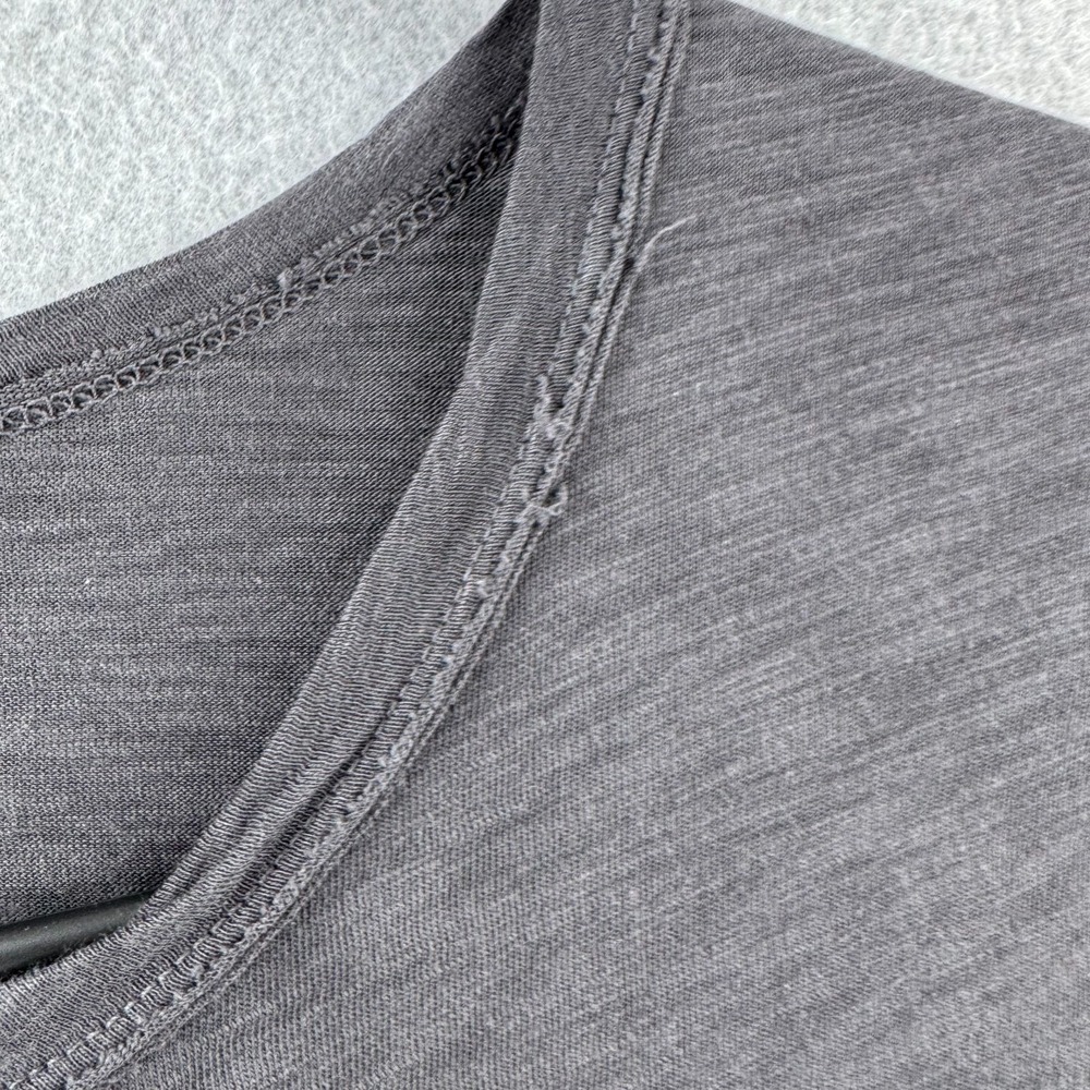 American Giant Shirt Womens Medium Gray Gauzy Cotton Long Sleeve Crew Tee USA - Picture 4 of 15